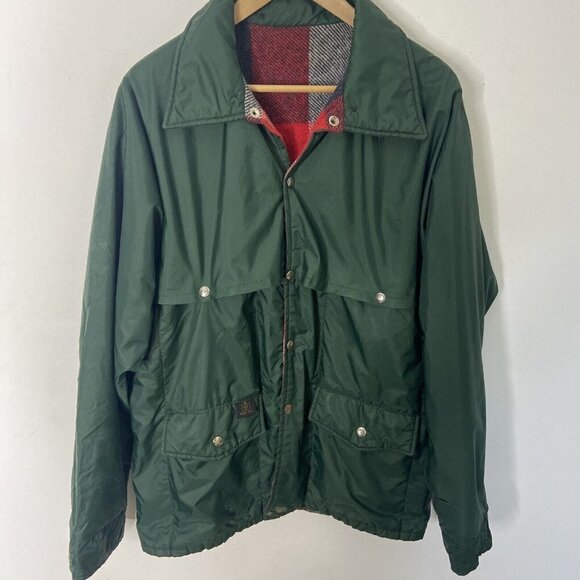 Thermo King Vintage Men M Hunting Jacket Plaid Wool Lined Nylon Shell - Picture 1 of 13